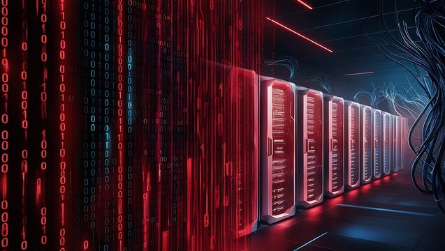 server room security, data center server, web host warehouse data server cabinets network storage database. ata center rack server on server room