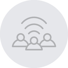Social Signals Vector Line Grey Circle Grey