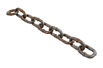 Obraz premium PNG A close-up of a rusted metal chain with a rugged texture, ideal for industrial or vintage-themed projects.