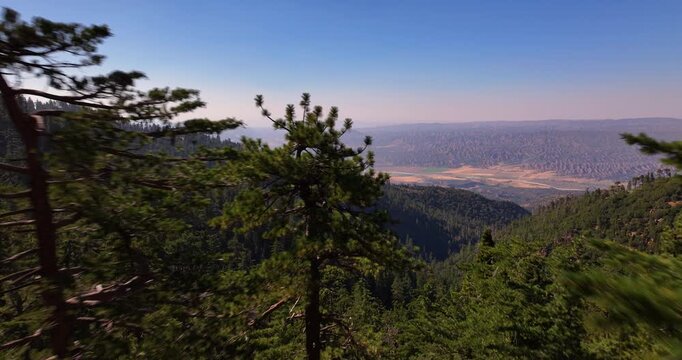 Pine Forest Dramatic Cuyama Valley Landscape Aerial Video