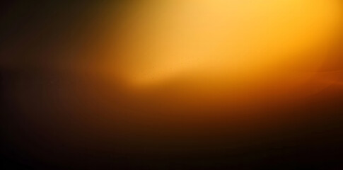 Yellow-orange glowing abstract color gradient wave shape on black grainy background copy space design minimal banner header cover poster design