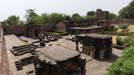 Fototapeta premium India, Madhya Pradesh, Morena, Ruins of Ancient Survaya ki Garhi, 10th Century Monument, Lord Shiva Temple.
