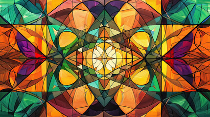Abstract Geometric Pattern Shapes Intertwine Background AI Generative