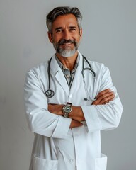 Confident Friendly Male Doctor Healthcare Professional Smiling Portrait. AI Generated