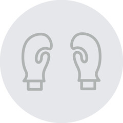 boxinggloves Vector Line Grey Circle Grey