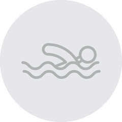 swimming Vector Line Grey Circle Grey