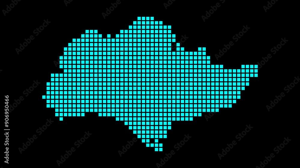 Aufkleber sentosa digital map. map of sentosa in dotted style. shape of the island filled with rectangles. vib