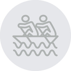 rowing Vector Line Grey Circle Grey