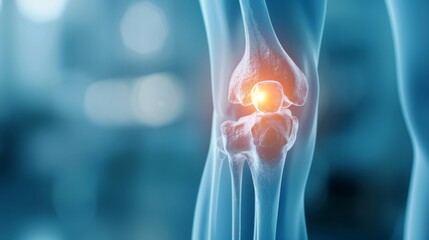 A knee with a red and yellow mark on it