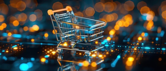 Innovative ecommerce platform highlighting the ease of use, with copy space and cyber