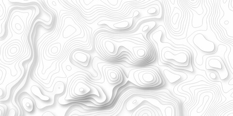 Vector drawing Topography wave line vector grid map. white wave line geography landscape Topo contour map on white background. Geographic mountain relief diagram line wave carve pattern.