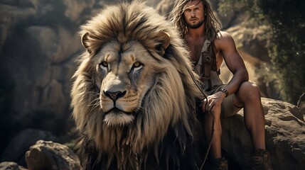 lion tamer in the jungle