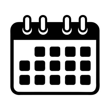 recommend clip art: Black silhouette month date time event reminder calendar icon and vector illustration