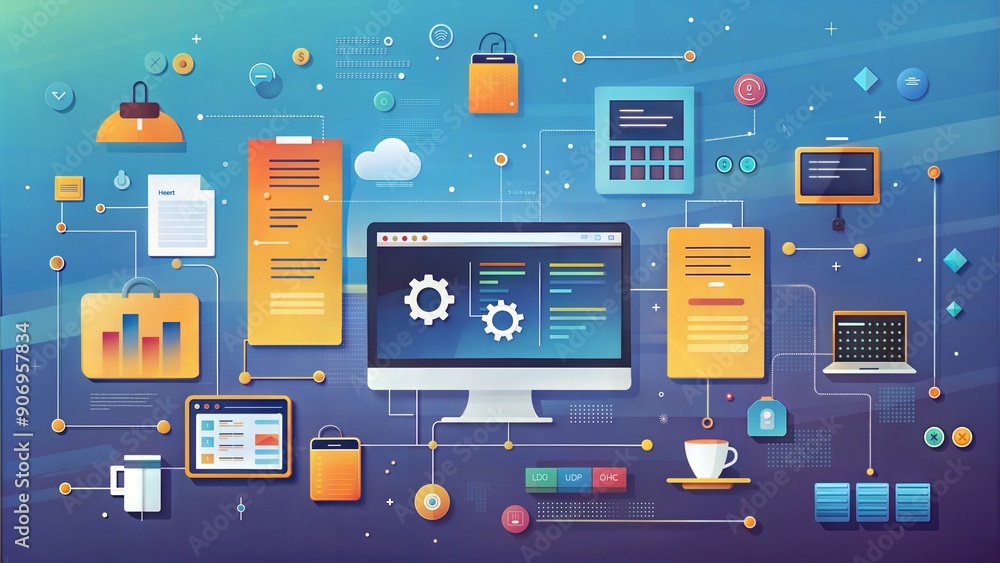 Poster coding technology background
