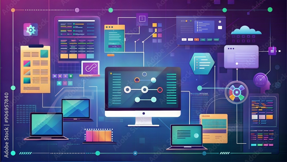 Poster coding technology background