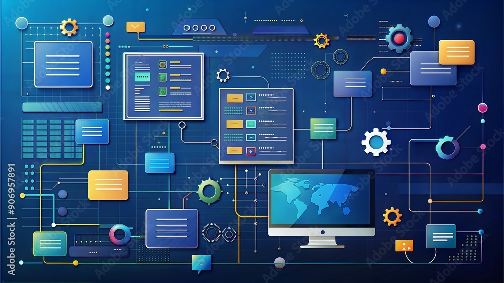 Poster coding technology background