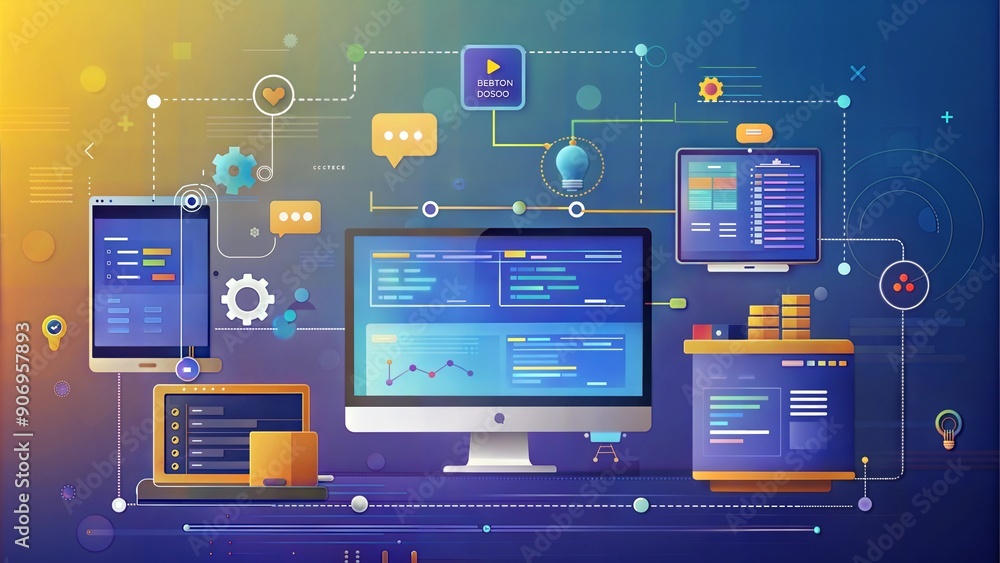 Poster coding technology background