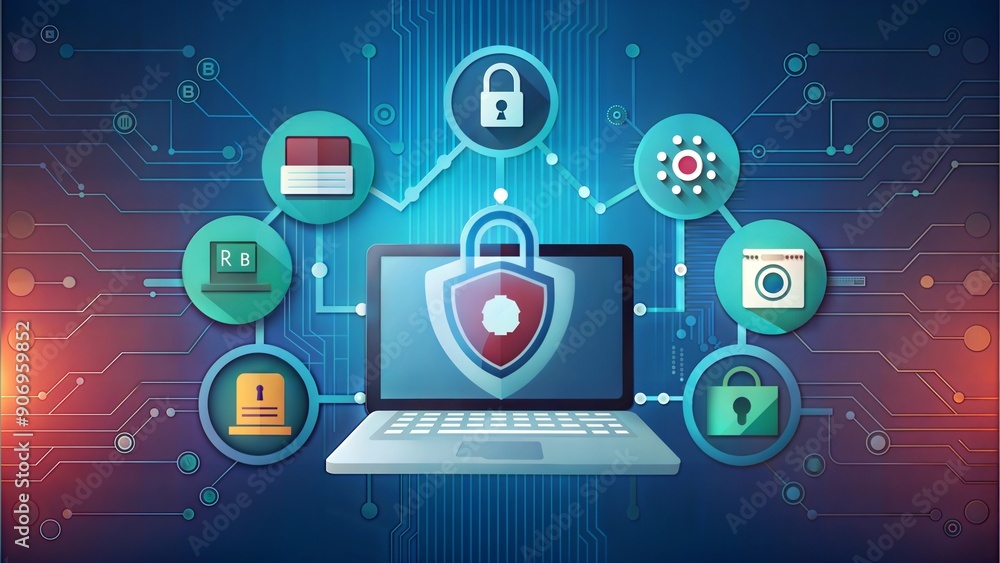 Poster hacking technology background