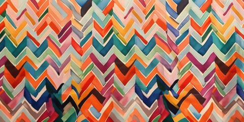 Colorful Zigzag Pattern Textile Design