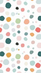 Colorful Polka Dots on White Background Design