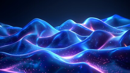 Obraz premium Ethereal Waves of Light: A Stunning Digital Landscape
