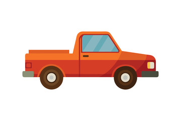  cartoon pickup truck vector art illustration