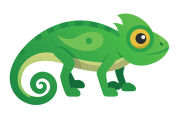 Chameleon animal flat vector illustration on white background. 