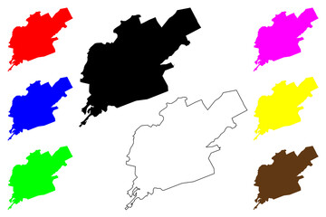 Fototapeta premium Nalchik City (Russian Federation, Russia, Kabardino-Balkar Republic) map vector illustration, scribble sketch City of Nalchik map