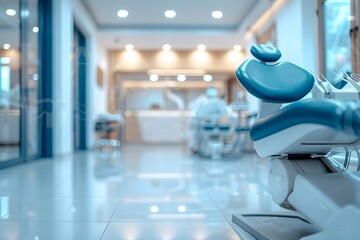 Modern Dental Clinic Interior with Comfortable Chair and Bright Ambiance
