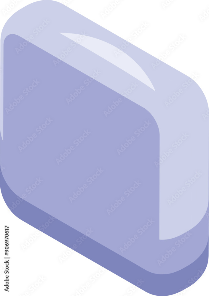 Poster isometric purple rounded square button asset perfect for apps and websites