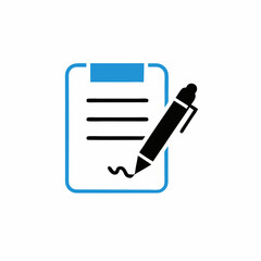 Fototapeta premium A notepad sign with pen vector illustration, isolated white background (27)
