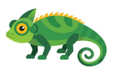 Fototapeta premium Chameleon animal flat vector illustration on white background. 