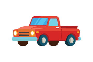  cartoon pickup truck vector art illustration