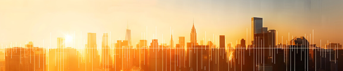 Fototapeta premium city, skyline, cityscape, silhouette, building, sky, vector, architecture, urban, illustration, sunset