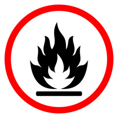 Flammable substances sign. Vector illustration of GHS hazard pictogram warning sign with flame fire inside. Attention. Caution flammable materials. hazard icon. printable vector.