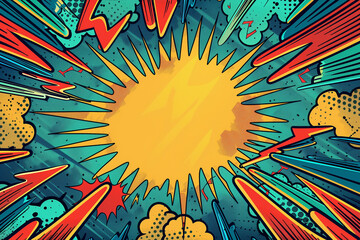 Vibrant and Action-Packed Comic Scene Background