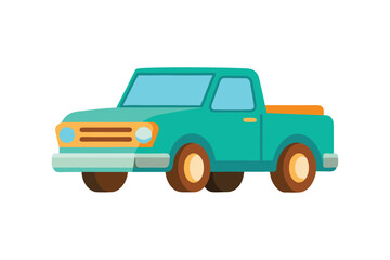  cartoon pickup truck vector art illustration © Jannatul