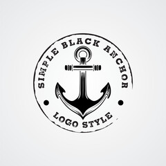 Anchor Hipster Vintage Retro Circular Rustic Stamp Hand Drawn Boat Ship Marine Navy Nautical logo design © cllog99