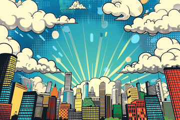 Vibrant and Action-Packed Comic Scene Background