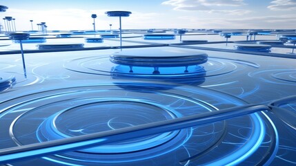 Futuristic Blue Holographic Interfaces.