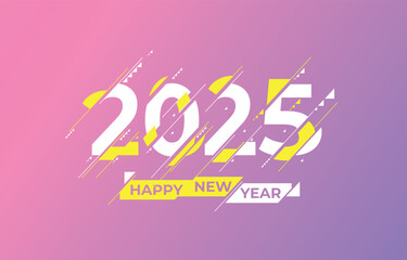 Happy New Year elegant design of colored 2025 logo numbers. Typography for 2025 save the date luxury designs and new year celebration invite. Vector illustration.