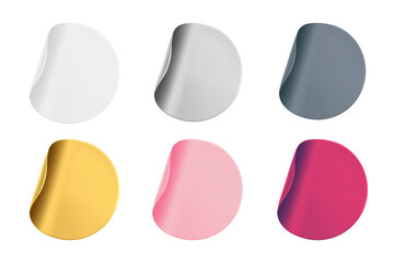 Round Stickers Set on Transparent Background PNG