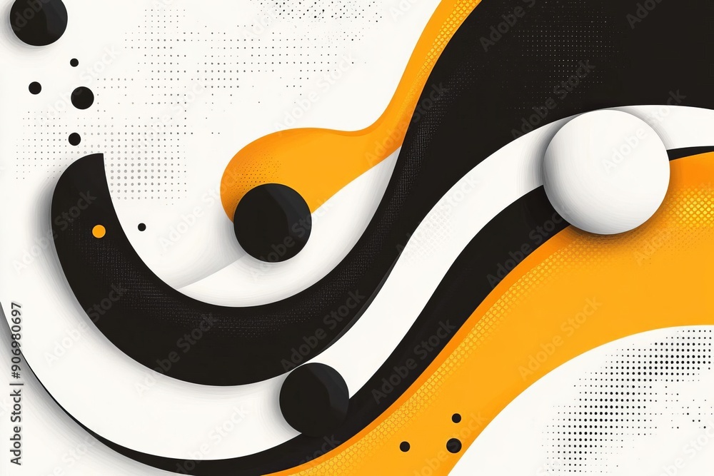 Poster dynamic grainy swirls an abstract flat design illustration of stripes and flowing patterns for creat