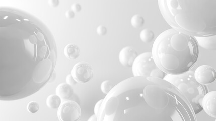 white abstract bubbles round circles spheres background, white minimalistic abstract background with white room and spheres with soft light and shadows. glossy white minimalistic background