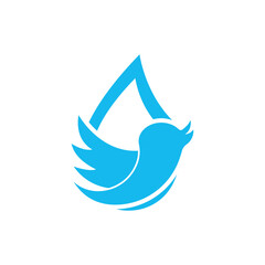 Bird water logo icon, vector illustration design
