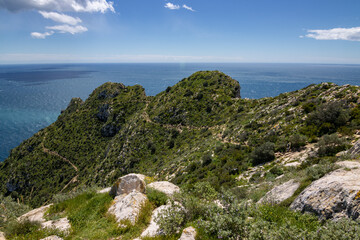 Beautiful view from the mountain of Calpe and surrounding are in Alicante (Spain)