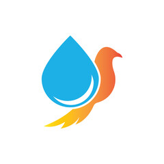 Bird water logo icon, vector illustration design