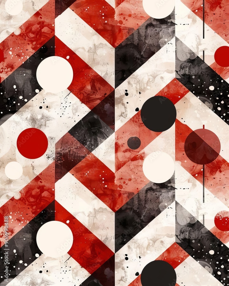 Poster Vibrant Textile Pattern in Transitioning Red Tones A Flat Design Illustration Capturing the Essence of Warmth and Style
