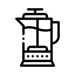 french press line icon