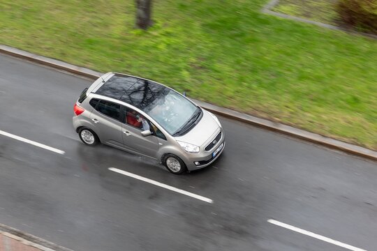 KIA Venga small minivan car with motion blur effect